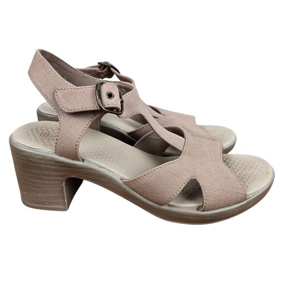 Bzees Everly Lifestride Biscotti Beige Sandal 7 M Buckle Strap Block Heel - Picture 6 of 12